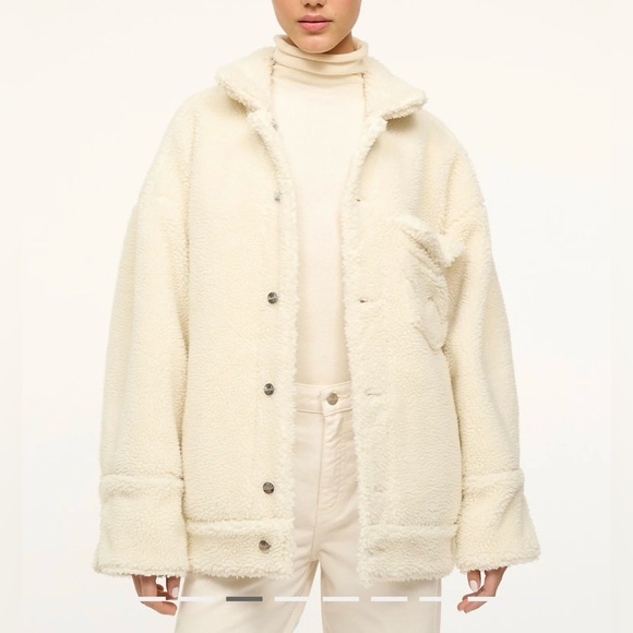 BNWT FW24 WRANGLER + STAUD REVERSIBLE BIGGEST JEAN JACKET IN CREAM MEDIUM $350 - Picture 2 of 10